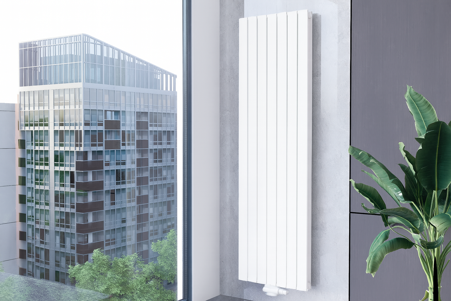 Everest 1800x662 mm Vertikal Doppellagig Flach Weiß Paneelheizkörper