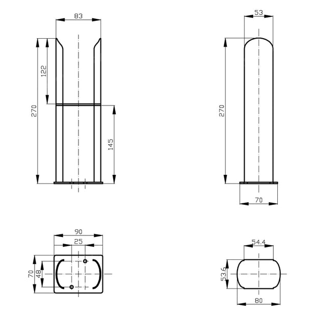 Stand Füße Set für Doppellagig Ellipse Heizkörper Anthrazit