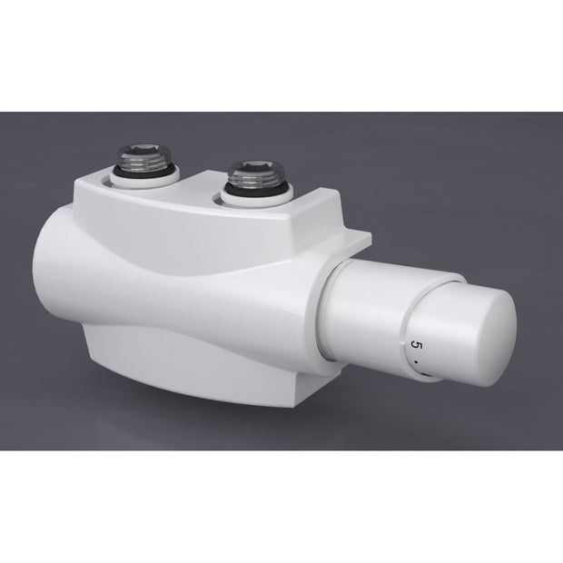 Heizkörper Armatur-Set für Mittelanschluss 50mm Eck Multiblock Weiss