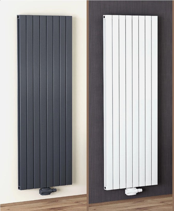 Alhon Aluminium Doppellagig Paneelheizkörper Vertikal Mittelanschluss Weiß & Anthrazit