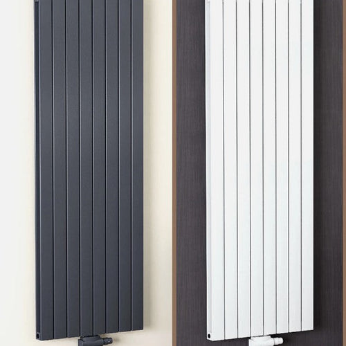 Alhon Aluminium Doppellagig Paneelheizkörper Vertikal Mittelanschluss Weiß & Anthrazit - Görsel 1