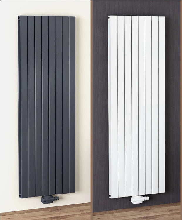 Alhon Aluminium Doppellagig Paneelheizkörper Vertikal Mittelanschluss Weiß & Anthrazit