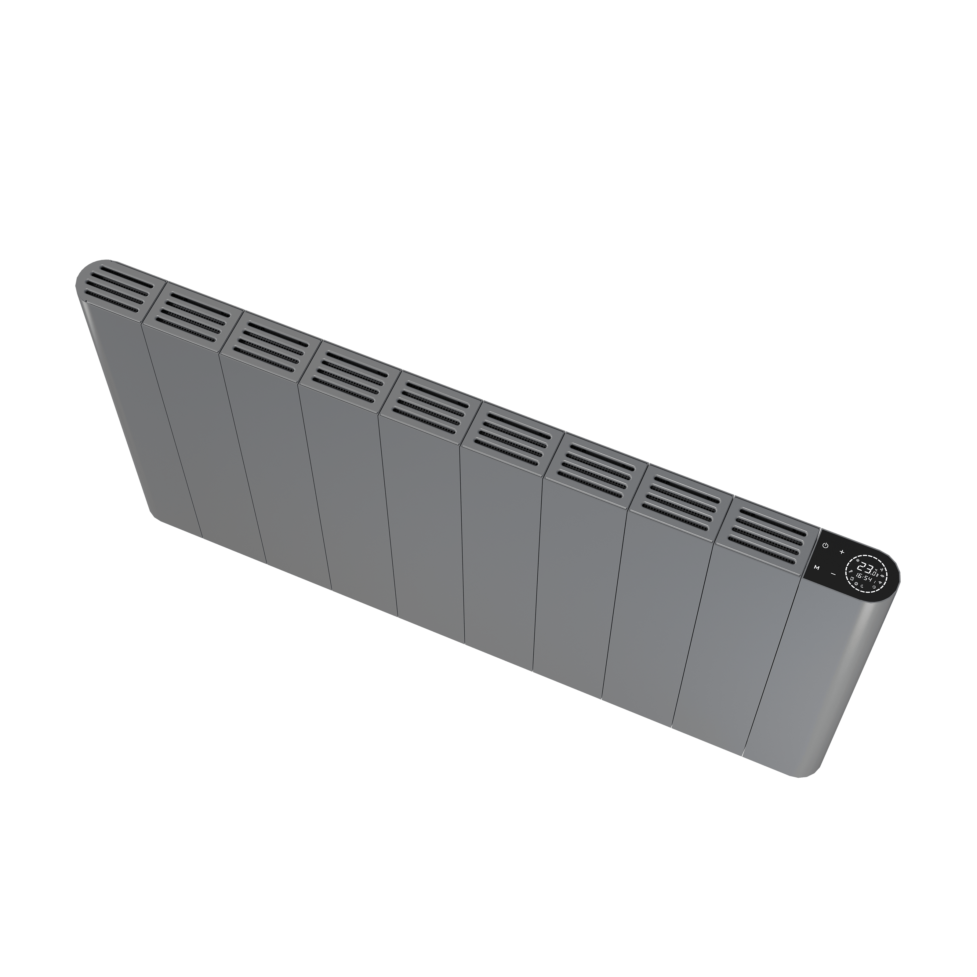 Alure 500x907 mm Horizontal Doppellagig Flach Aluminium Wifi Wand Elektroheizung mit Thermostat Effizient WLAN-fähig Konvektor Anthrazit Paneelheizkörper