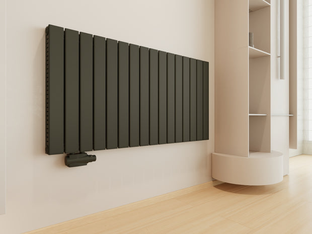 Wonder 1168x600 mm Horizontal Doppellagig Flach Anthrazit Paneelheizkörper