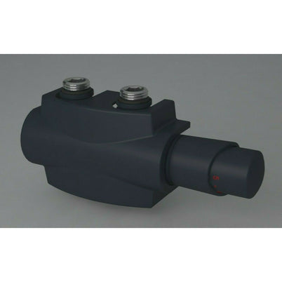 Heizkörper Armatur-Set für Mittelanschluss 50mm Eck Multiblock Anthrazit
