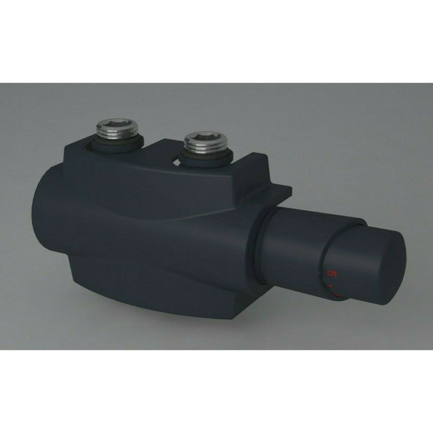 Heizkörper Armatur-Set für Mittelanschluss 50mm Eck Multiblock Anthrazit