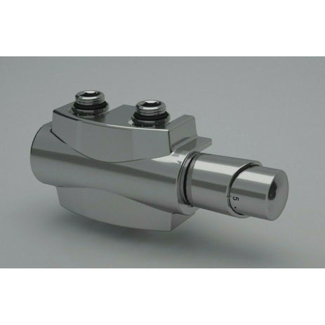 Heizkörper Armatur-Set für Mittelanschluss 50mm Eck Multiblock Chrom