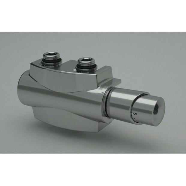 Heizkörper Armatur-Set für Mittelanschluss 50mm Eck Multiblock Chrom