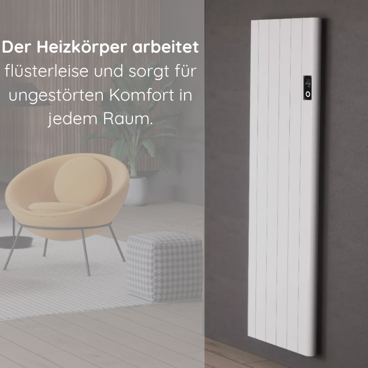 Alure 1600x544 mm Vertikal Doppellagig Flach Aluminium Wifi Wand Elektroheizung mit Thermostat Effizient WLAN-fähig Konvektor Weiß Paneelheizkörper