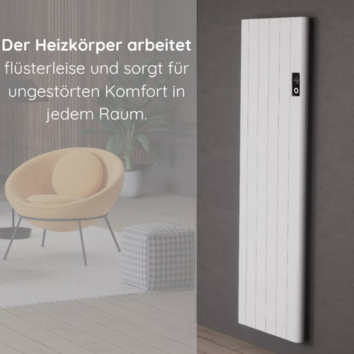 Alure 1600x544 mm Vertikal Doppellagig Flach Aluminium Wifi Wand Elektroheizung mit Thermostat Effizient WLAN-fähig Konvektor Weiß Paneelheizkörper - Görsel 3
