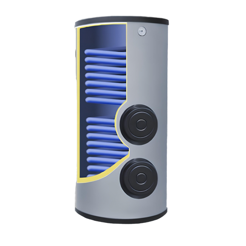 Trinkwasserspeicher Warmwasserspeicher Solarspeicher Brauchwasserspeicher 2 Wärmetauscher 300L - Görsel 7