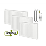 Universalheizkörper Paneelheizkörper Typ33 Kompakt Ventilheizkörper 6 Anschlüsse + Zubehör
