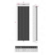 Alhon 1600x616 mm Vertikal Doppellagig Flach Aluminium Anthrazit Paneelheizkörper