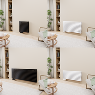 Vormico Ellipse Horizontal Desing Mittelanschluss Heizkörper Doppellagig Wandheizkörper Weib oder  Schwarz