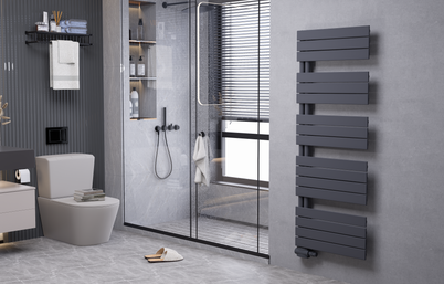 Edge Einlagig Flach Vertikal Handtuchwärmer Anthrazit oder Weiß