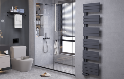 Edge Einlagig Flach Vertikal Handtuchwärmer Anthrazit oder Weiß