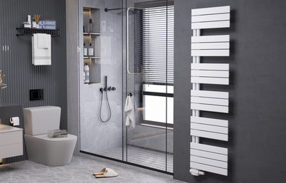 Edge Einlagig Flach Vertikal Handtuchwärmer Anthrazit oder Weiß